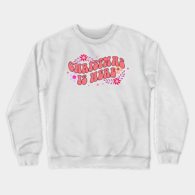 Christmas is here - retro vintage groovy design Crewneck Sweatshirt by RedCrunch